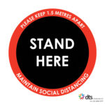 XLART DTS Covid19 Covid Floor Stickers Decals Social Distancing Sydney Melbourne Australia stand here style 15